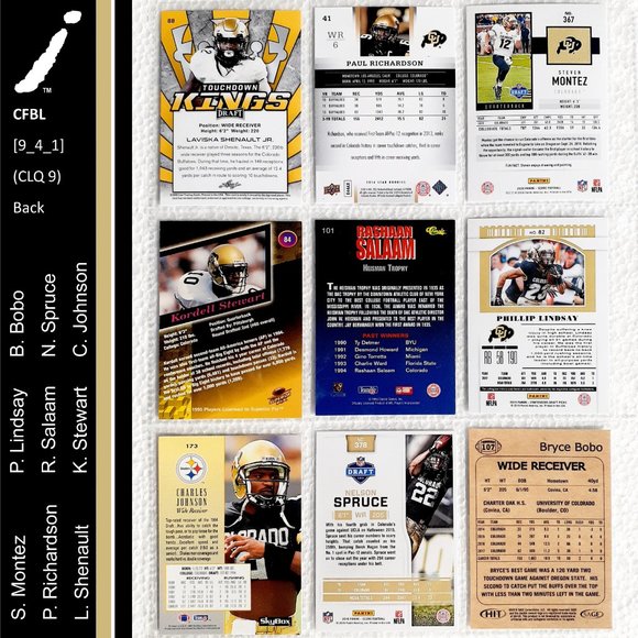Colorado Buffaloes 9 Card Lot - CFTBL [9_4_1] - Picture 2 of 8